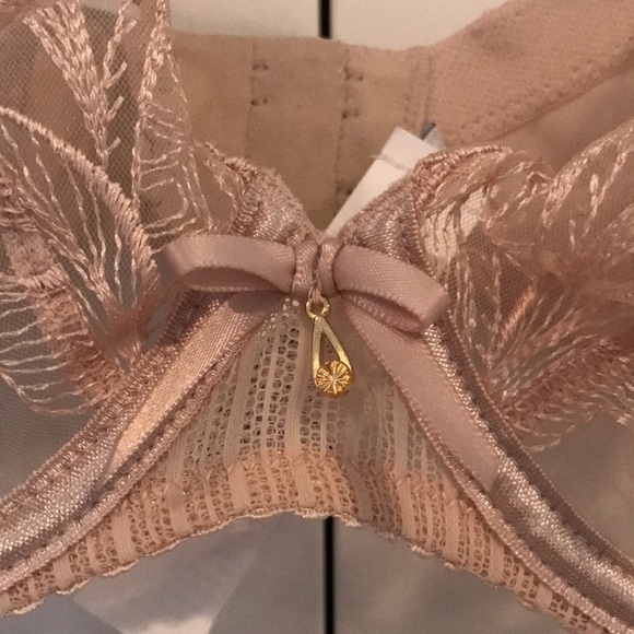 Aubade Triangle Plunge Lace Bra in Skin - Picture 4 of 7